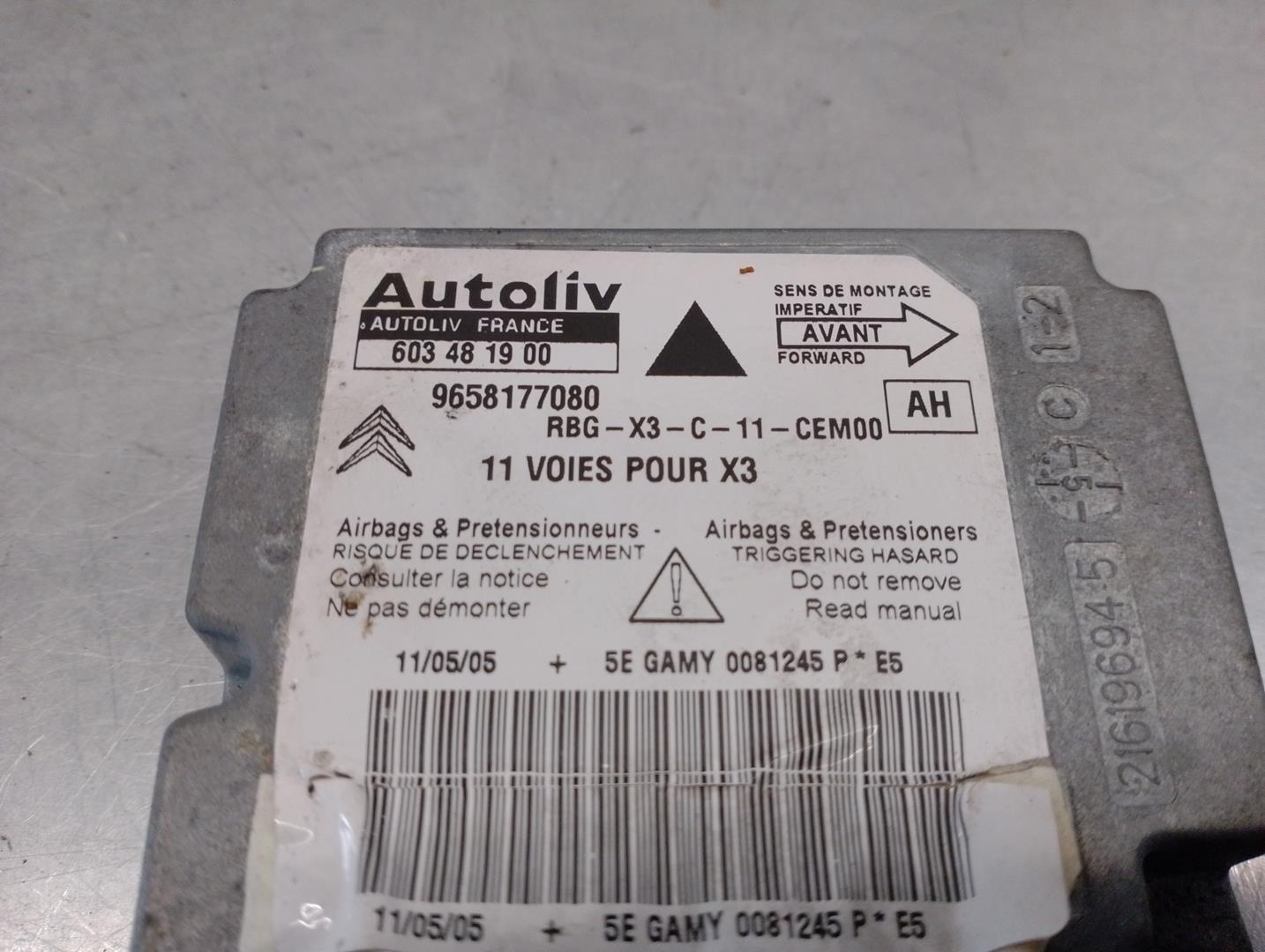 CITROËN C5 1 generation (2001-2008) Unitate de control SRS 603481900, AUTOLIV, 9658177080 19918339