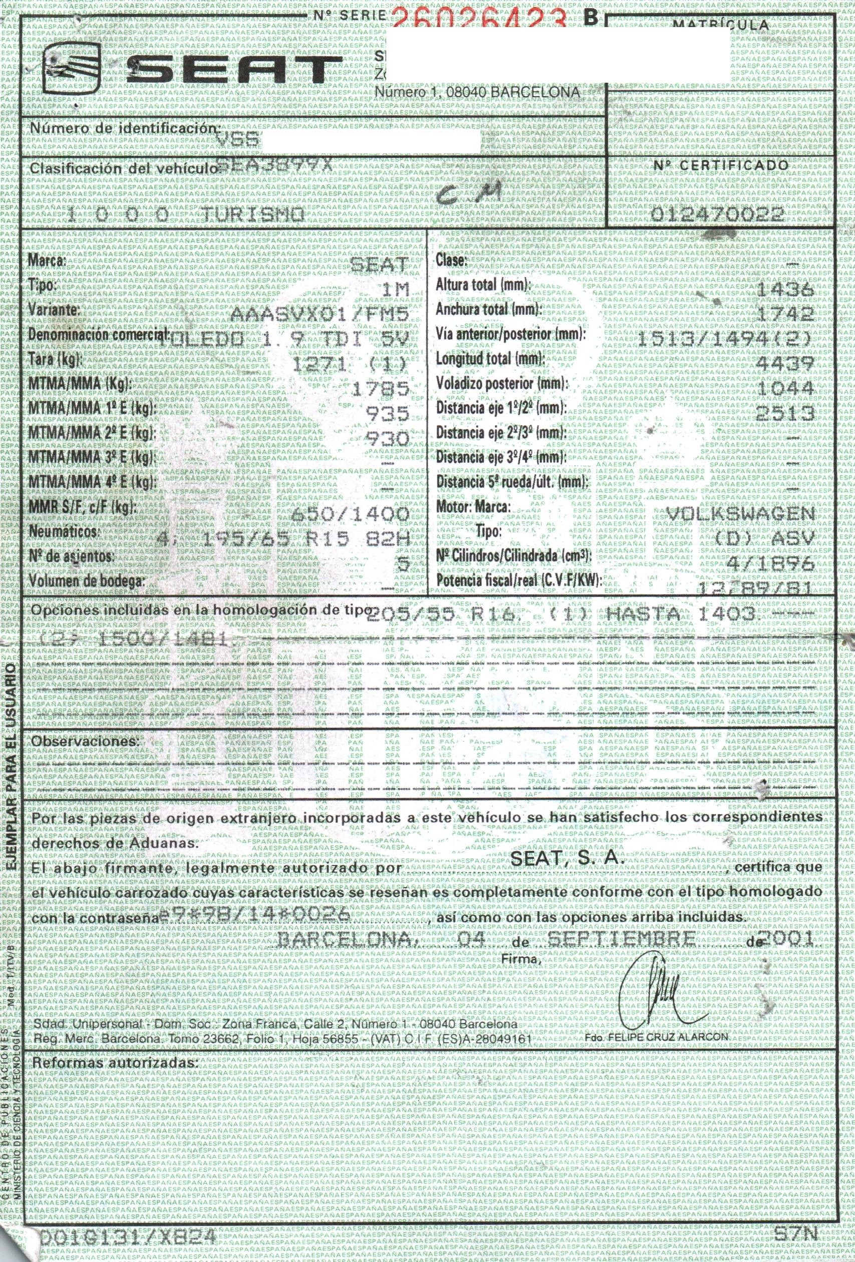 NISSAN Toledo 2 generation (1999-2006) Far stânga spate DEALETA,4PUERTAS,1M5945095B+ 19841892