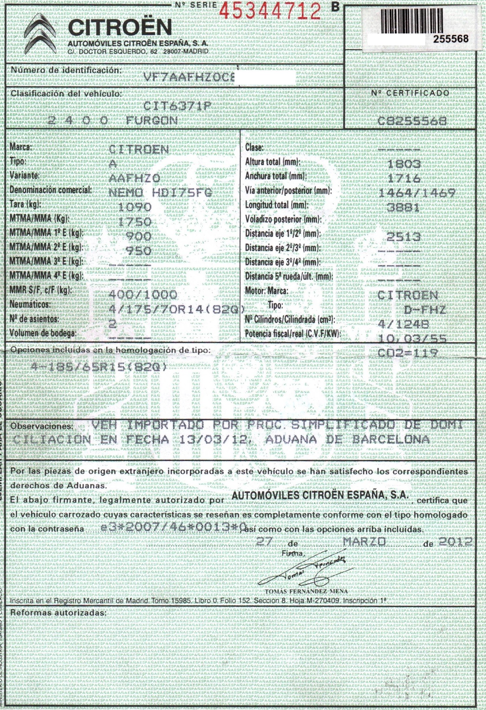 CITROËN Nemo 1 generation (2008-2015) Forsterkningsstang foran +DEHIERRO 19815658