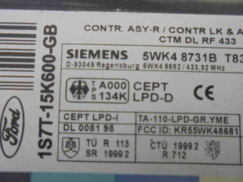 FORD Mondeo 3 generation (2000-2007) Comfort Control Unit SIEMENS,SIEMENS+5WK48731B 19555708