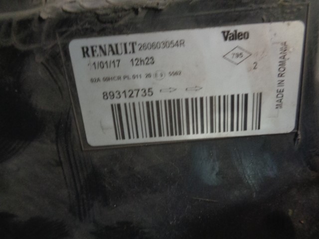 RENAULT Megane 2 generation (2002-2012) Front Left Headlight 260603054R, 89312735, VALEO 24578302