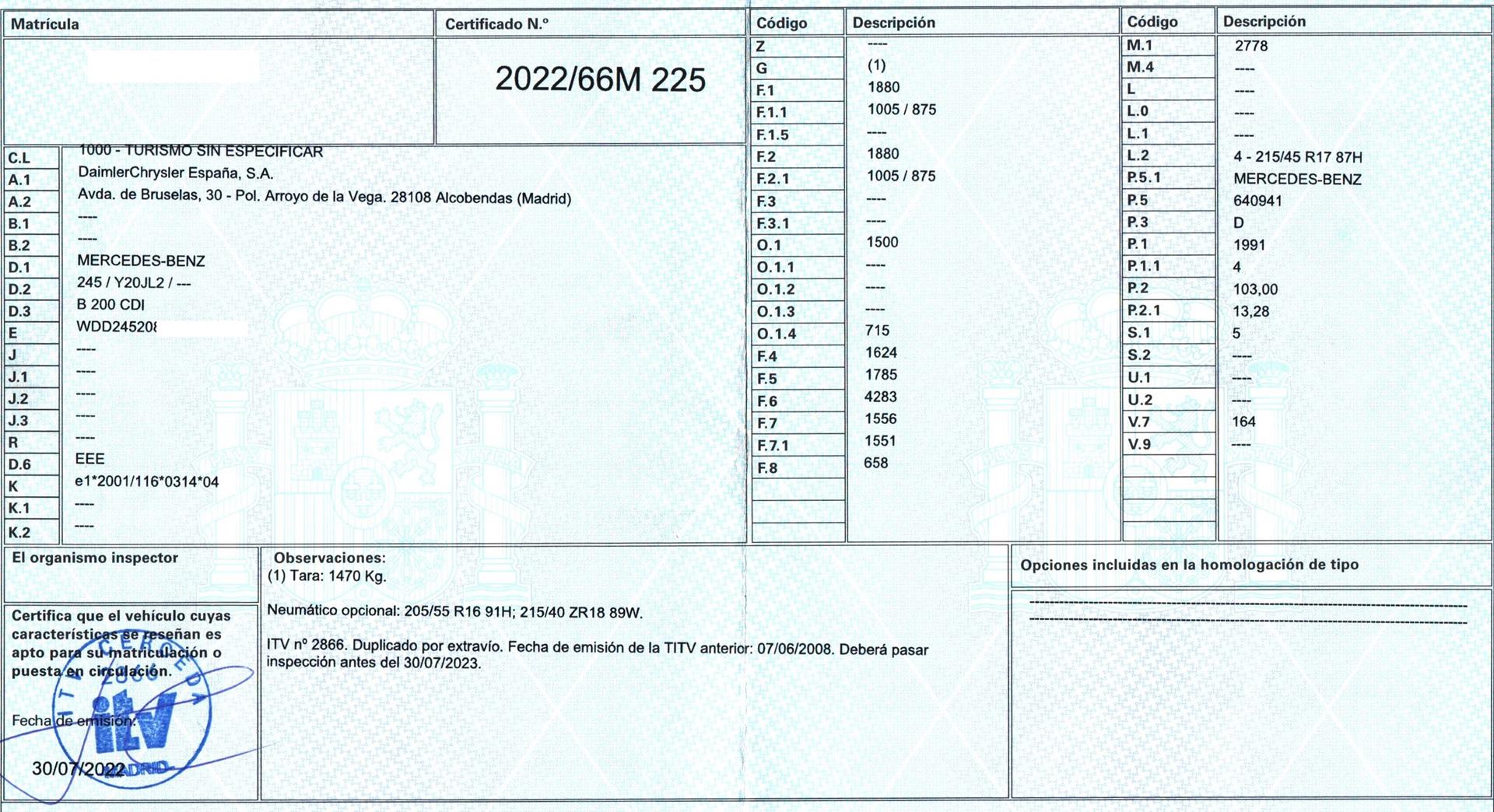 MERCEDES-BENZ B-Class W245 (2005-2011) Lambda zondas 0035426918, 0258017014 21733059