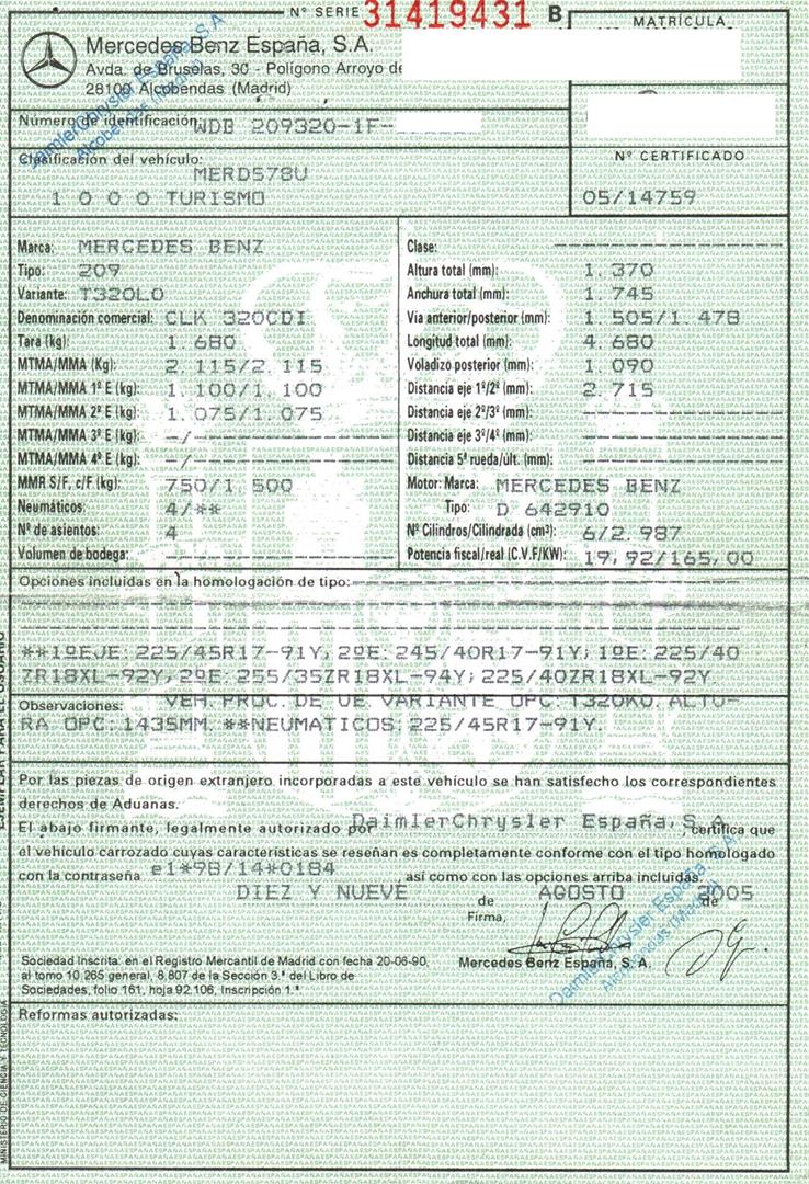 MERCEDES-BENZ CLK AMG GTR C297 (1997-1999) Kiti vamzdeliai A2034603424, A2034603424 24144866