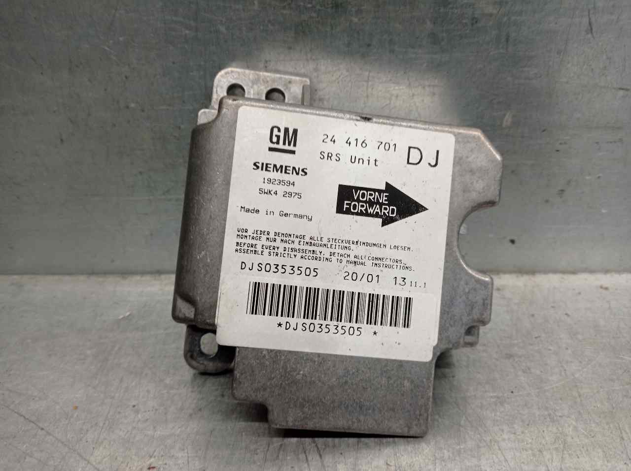 HONDA Vectra B (1995-1999) SRS Control Unit 5WK42975,SIEMENS,24416701DJ+ 19799755