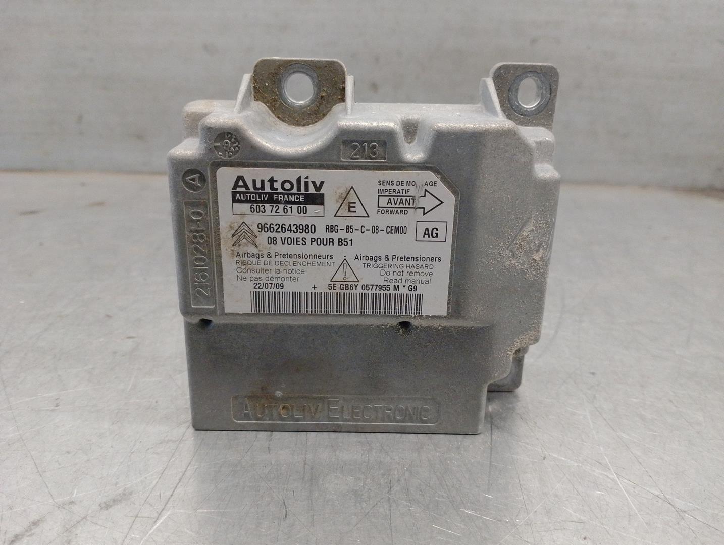 CITROËN SRS Control Unit 9662643980, 603726100, AUTLIV 24214027