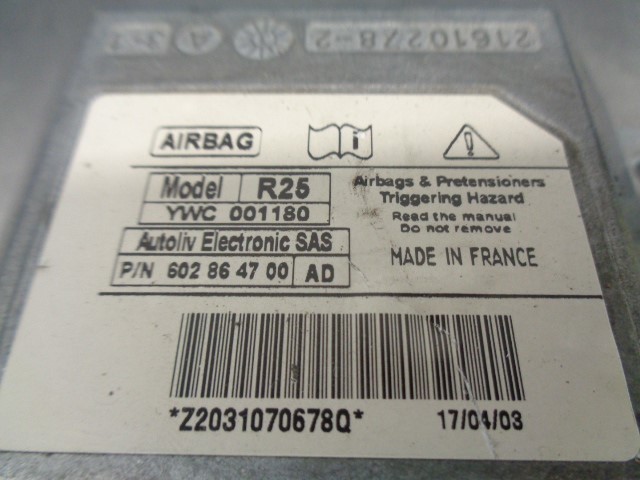 MG SRS Control Unit YWC001180, 602864700 19908458