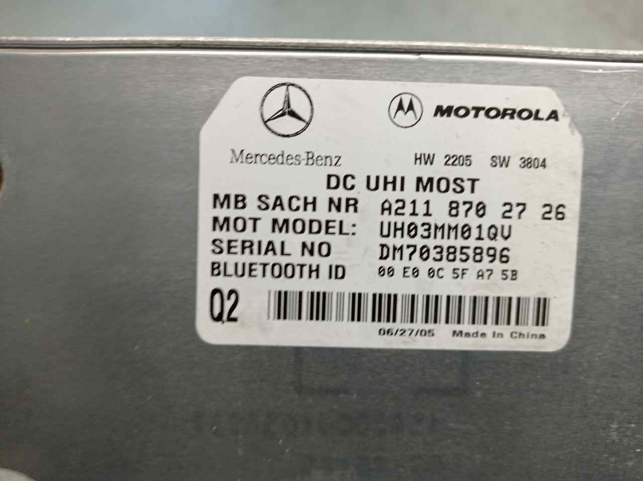 MERCEDES-BENZ CLK AMG GTR C297 (1997-1999) Other Control Units A2118702726, MOTOROLA 19884310