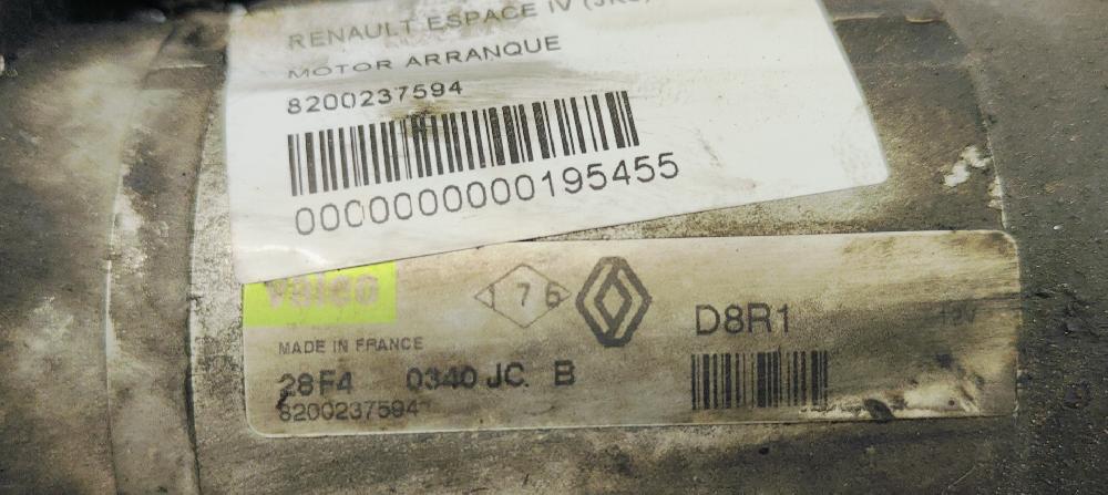Motor arranque G9T742 8200237594 de Renault Espace iv (jk0) 2002-2016 150 CV - pieza usada