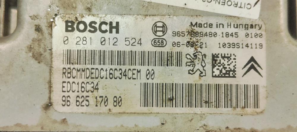 Centralita motor uce 8HXDV4TD 0281012524 de Citroen C3 picasso (sh_) 2010-2010 68 CV - pieza usada