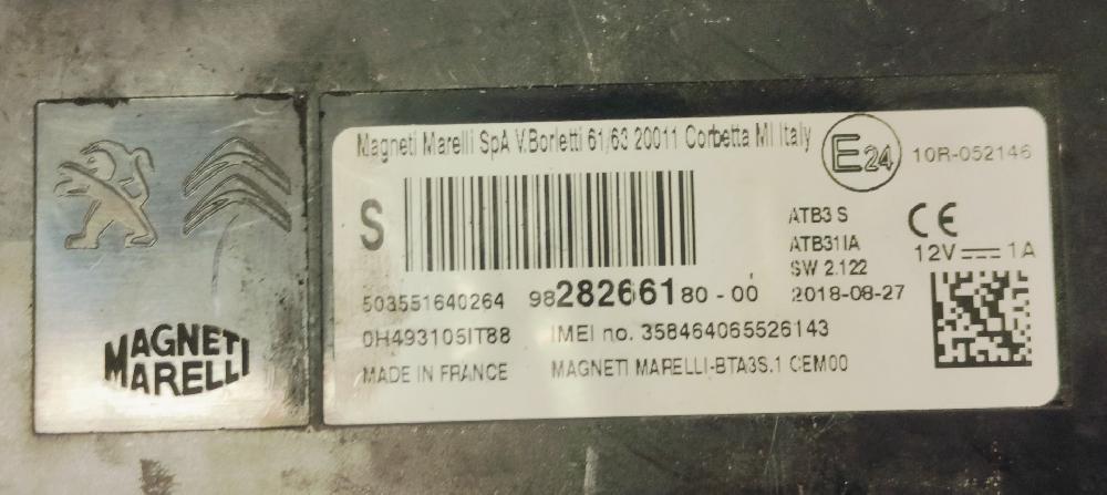 Módulo electronico YHY 9828266180 de Citroen Berlingo furgón (k9) 2018-0 100 CV - pieza usada