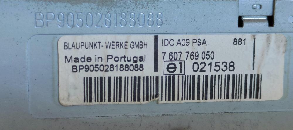 Sistema audio / radio cd RHY 7607769050 de Peugeot 307 sw (3h) 2002-2008 90 CV - pieza usada