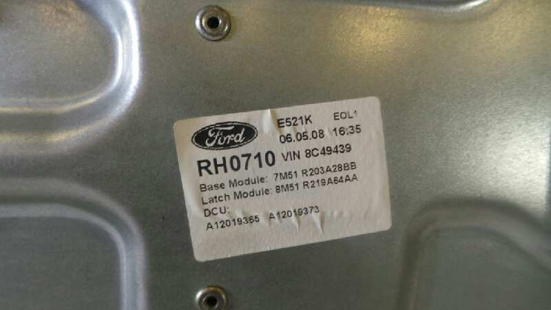 FORD C-Max 1 generation (2003-2010) Front Right Door Window Regulator 7M51R203A28BB, 8M51R219A64AA 19120571