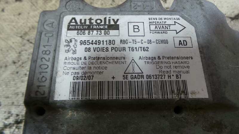 PEUGEOT 307 1 generation (2001-2008) SRS Control Unit 9654491180, 606877300, AUTOLIV 18885289