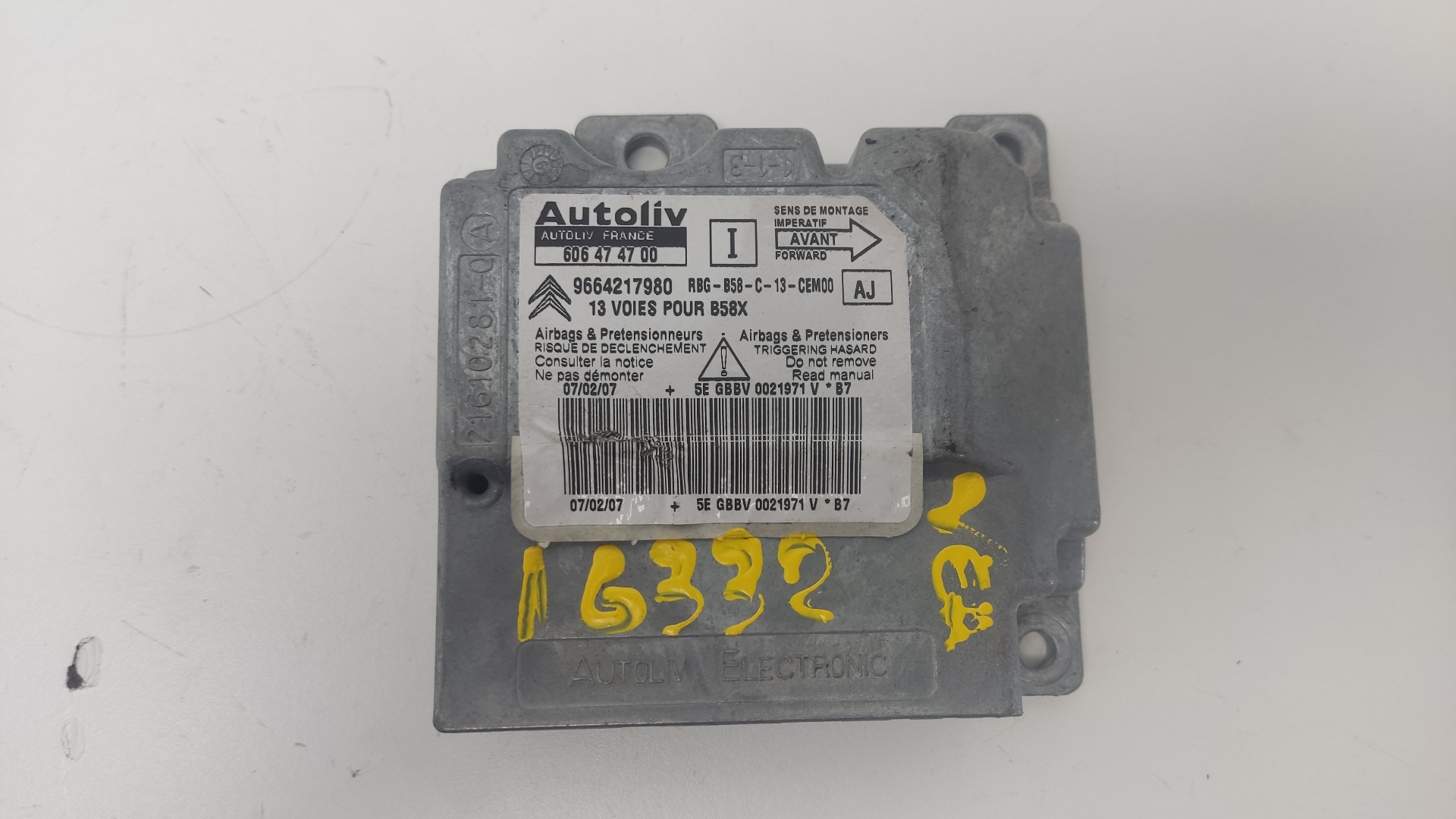 CITROËN C4 Picasso 1 generation (2006-2013) SRS Control Unit 9664217980 21425068