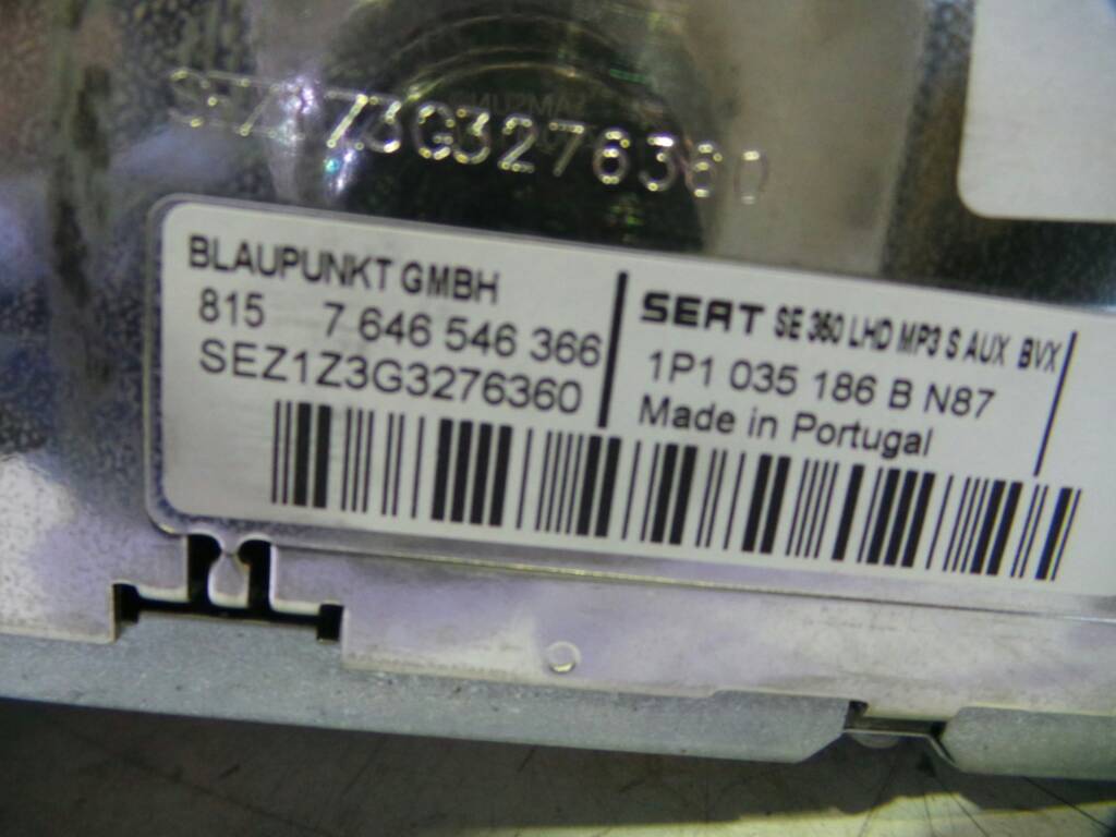 SEAT Leon 2 generation (2005-2012) Music Player Without GPS 1P1035186B, 8157646546366, BLAUPUNKT 19143482