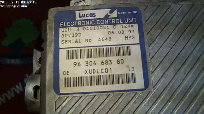 PEUGEOT 806 221 (1994-2002) Calculateur d'unité de commande du moteur 9630468380, 04010021, 9630468380 19047551