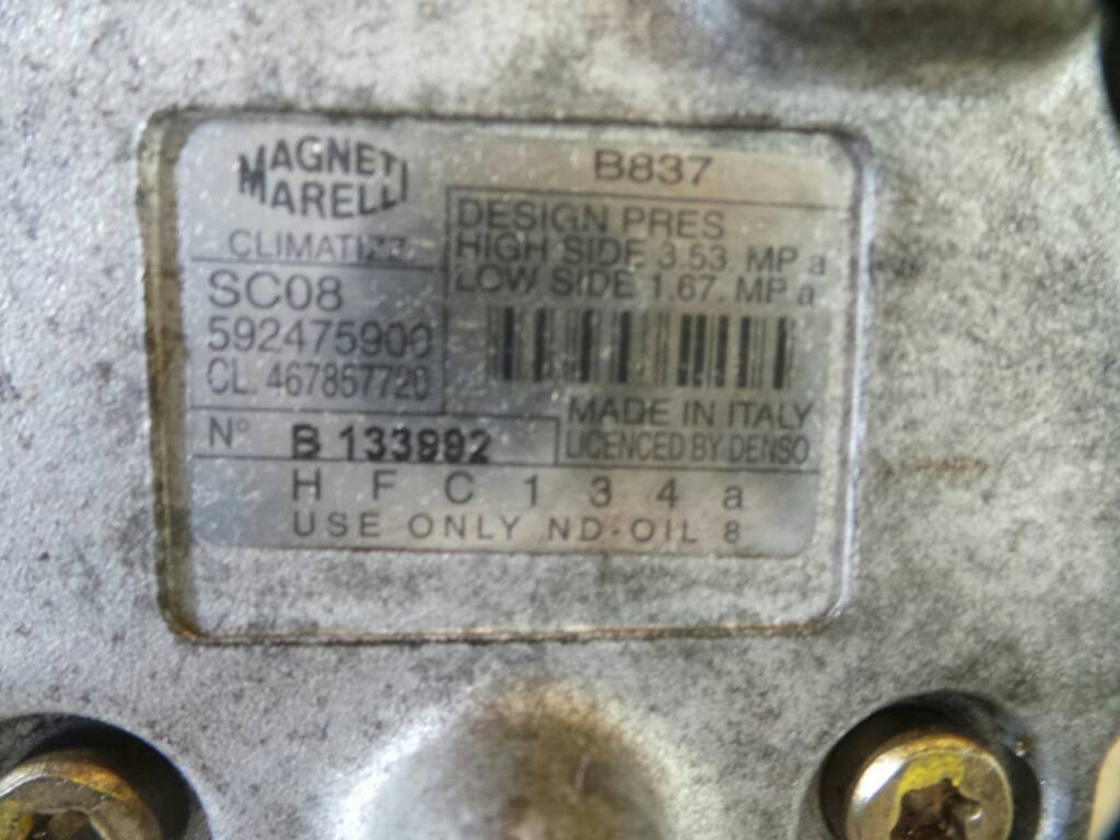 FIAT Punto 3 generation (2005-2020) Помпа за климатик 592475900, B133992, MAGNETIMARELLI 19038118